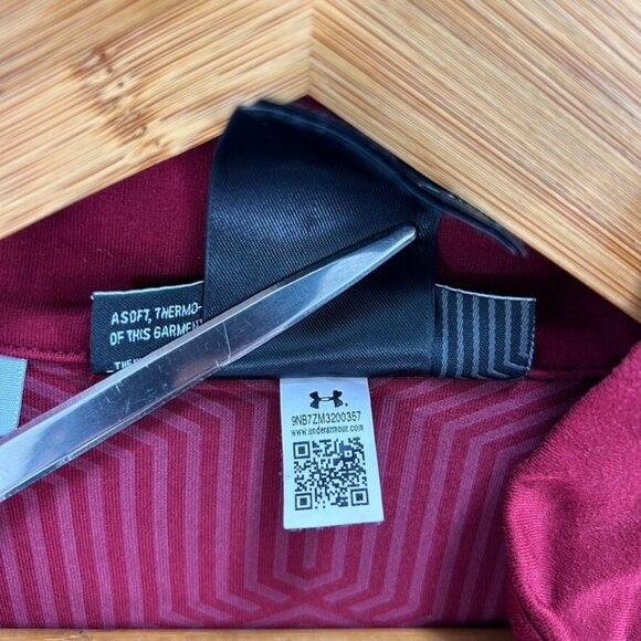 Under Armour Pullover Men's MD/M Maroon Infrared Coldgear 1/4 Zip Embroidered - Picture 8 of 8